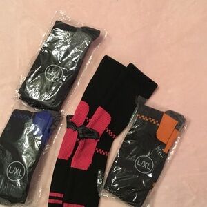 Women's Black, Pink, Blue, and Orange Compression Socks (All for $8)